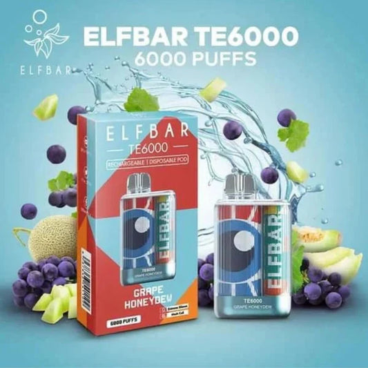 Elfbar TE6000 Grape Honeydew Vape - Enjoy 6000 Puffs!