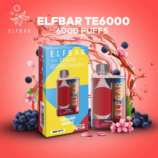 Elfbar TE6000 Sakura Grape Vape - Enjoy 6000 Puffs!