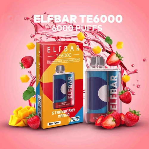 Elfbar TE6000 Strawberry Mango Vape - Enjoy 6000 Puffs!